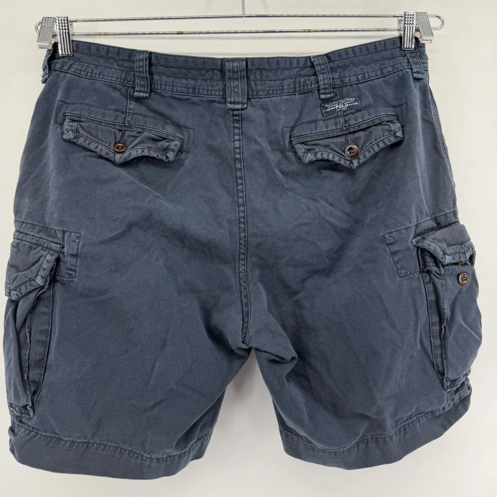 Polo Ralph Lauren Cargo Shorts Mens 42 Navy Blue Classic Polo Chino Cotton Twill